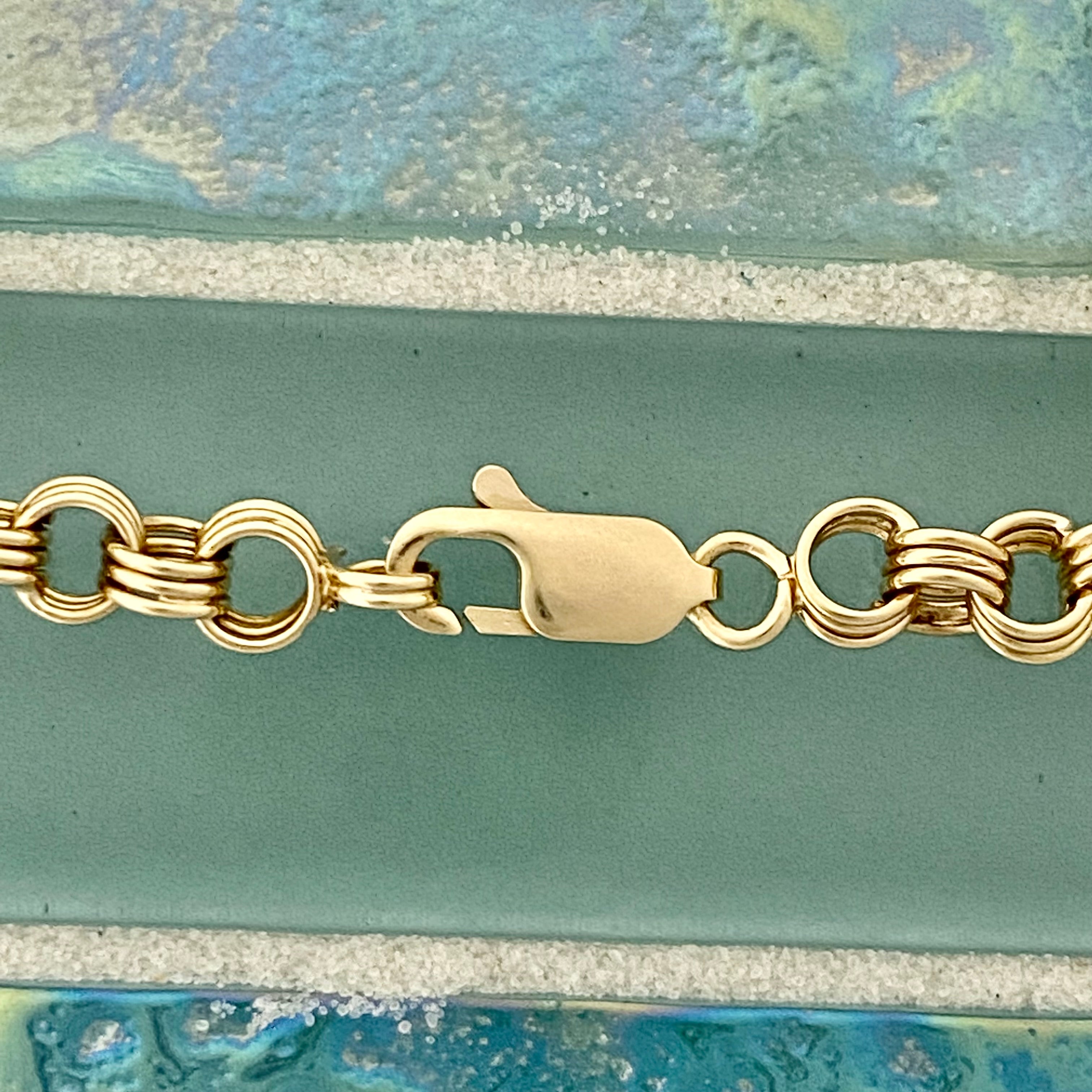 14k Yellow Gold Charm Bracelet 7