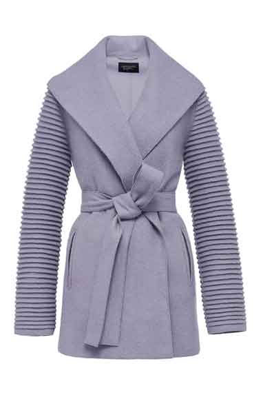 sentaler wrap coat with ribbed sleeves