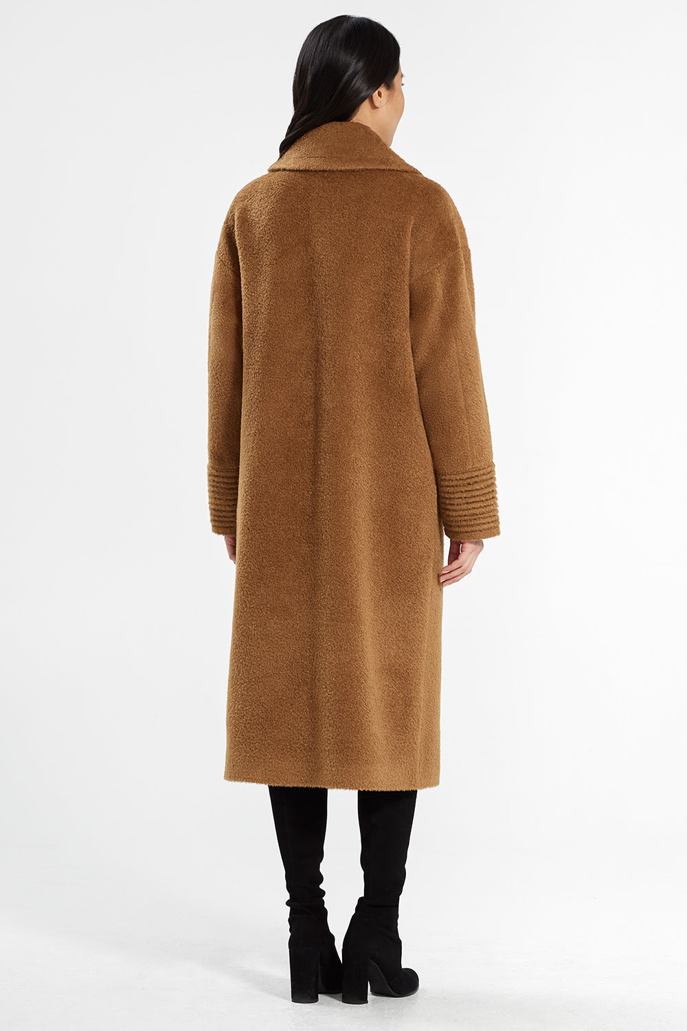 Bouclé Alpaca Long Oversized Notched Collar Coat – SENTALER