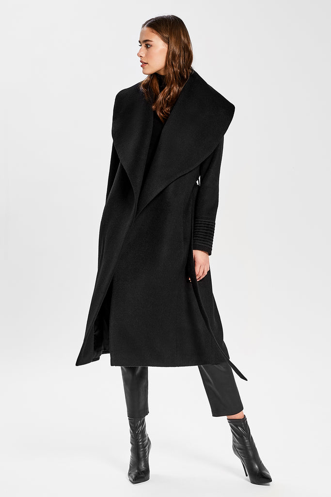 Long Wide Shawl Collar Wrap Coat SENTALER