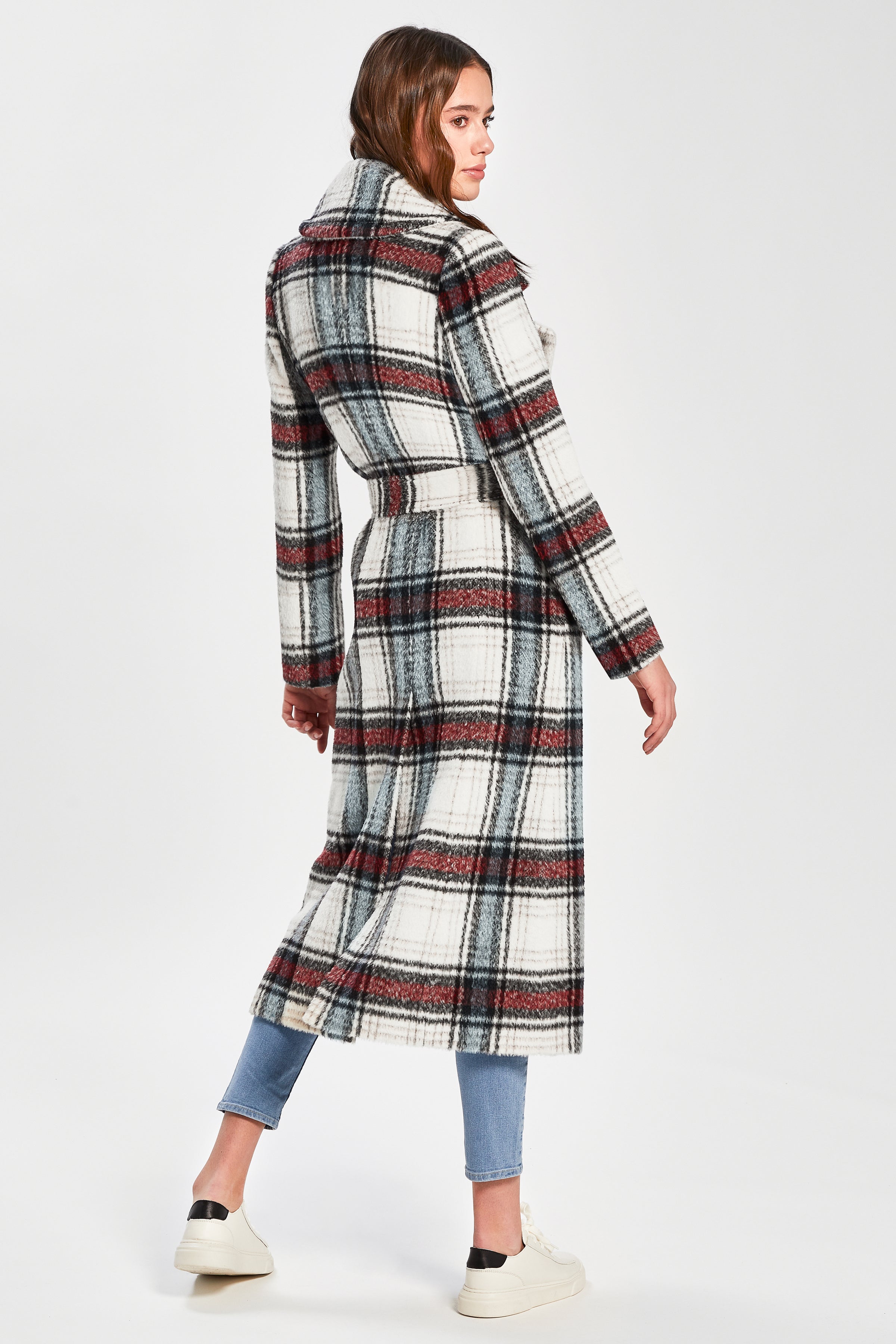 tartan wrap coat