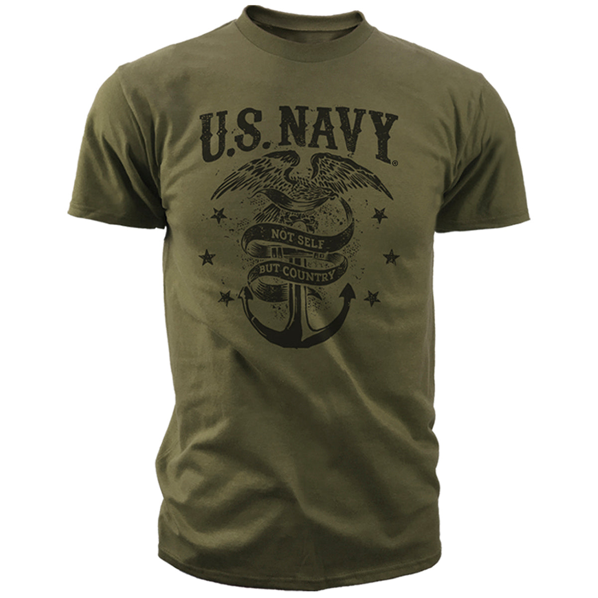 US T-Shirts - Mens US Navy Not Self But Country - Navy T-Shirt 7.62 Design