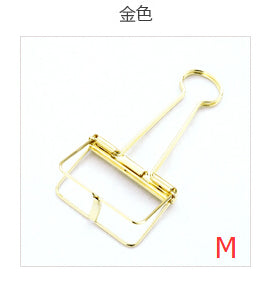 Novelty Solid Color Hollow Out Metal Binder Clips Notes Letter Paper Clip Office Supplies FOD