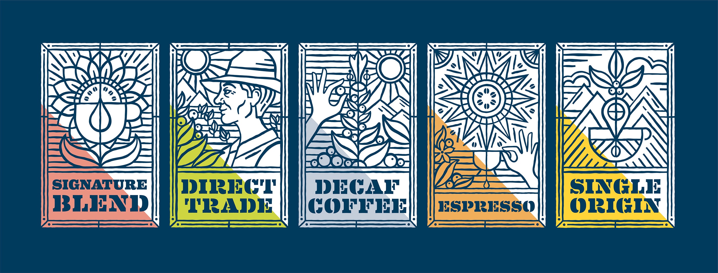 Carpenter Collective Label System for PT's Coffee Roasting Co.