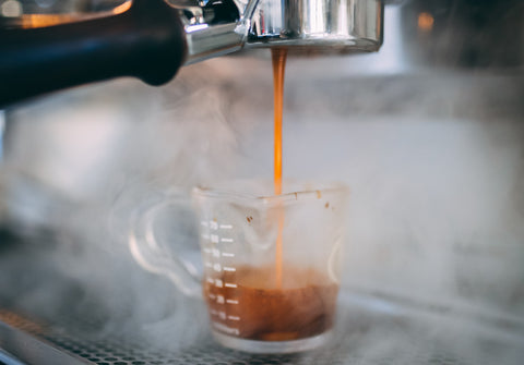 Steamy shot of PT's Espresso