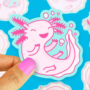 Axolotl Pink Amphibian Vinyl Stickers - CLUBHOUSE kid & craft