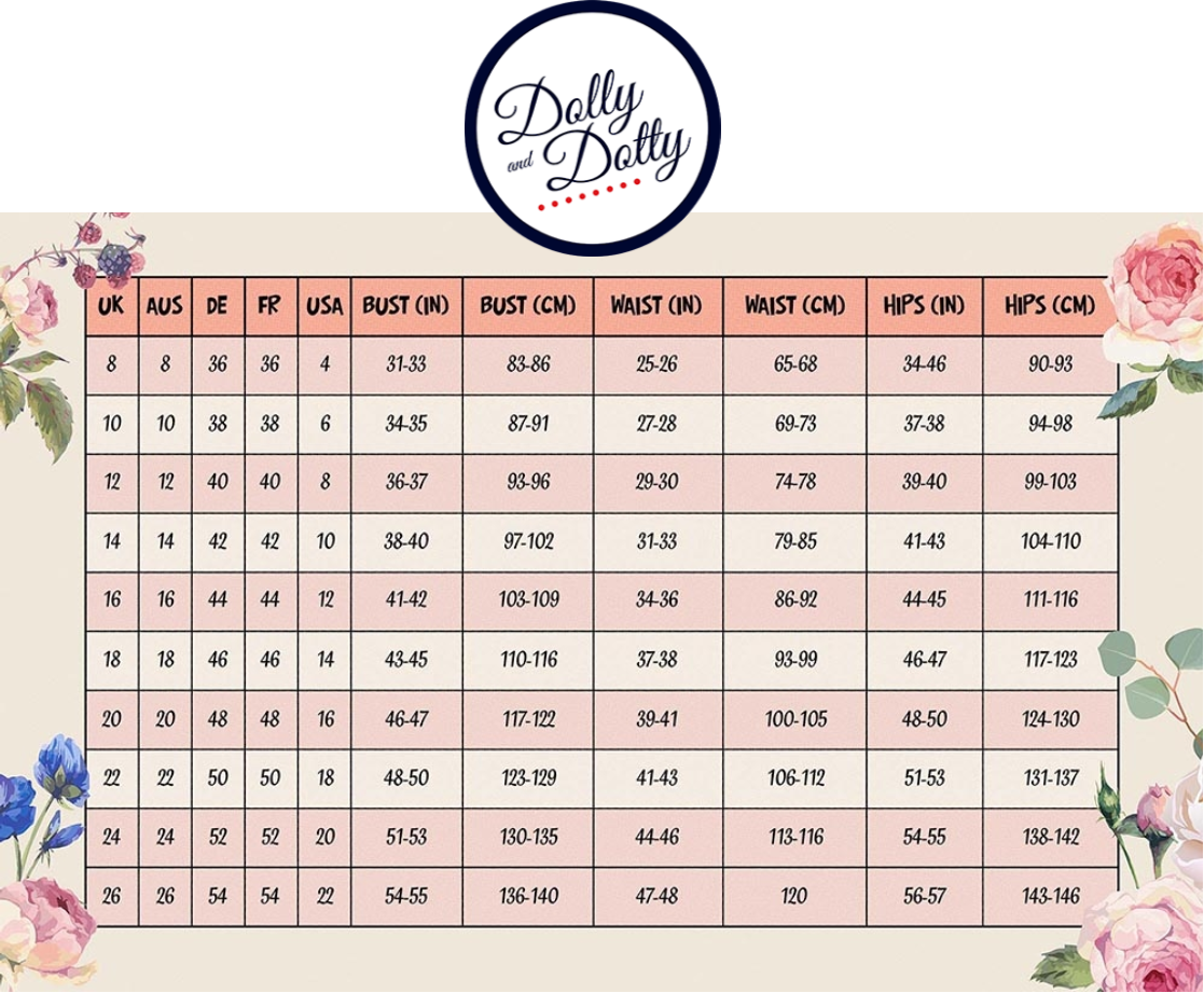 Dolly and Dotty Size Chart – Cherry Red Vintage