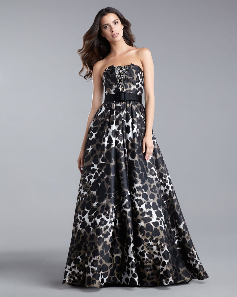 leopard ball gown