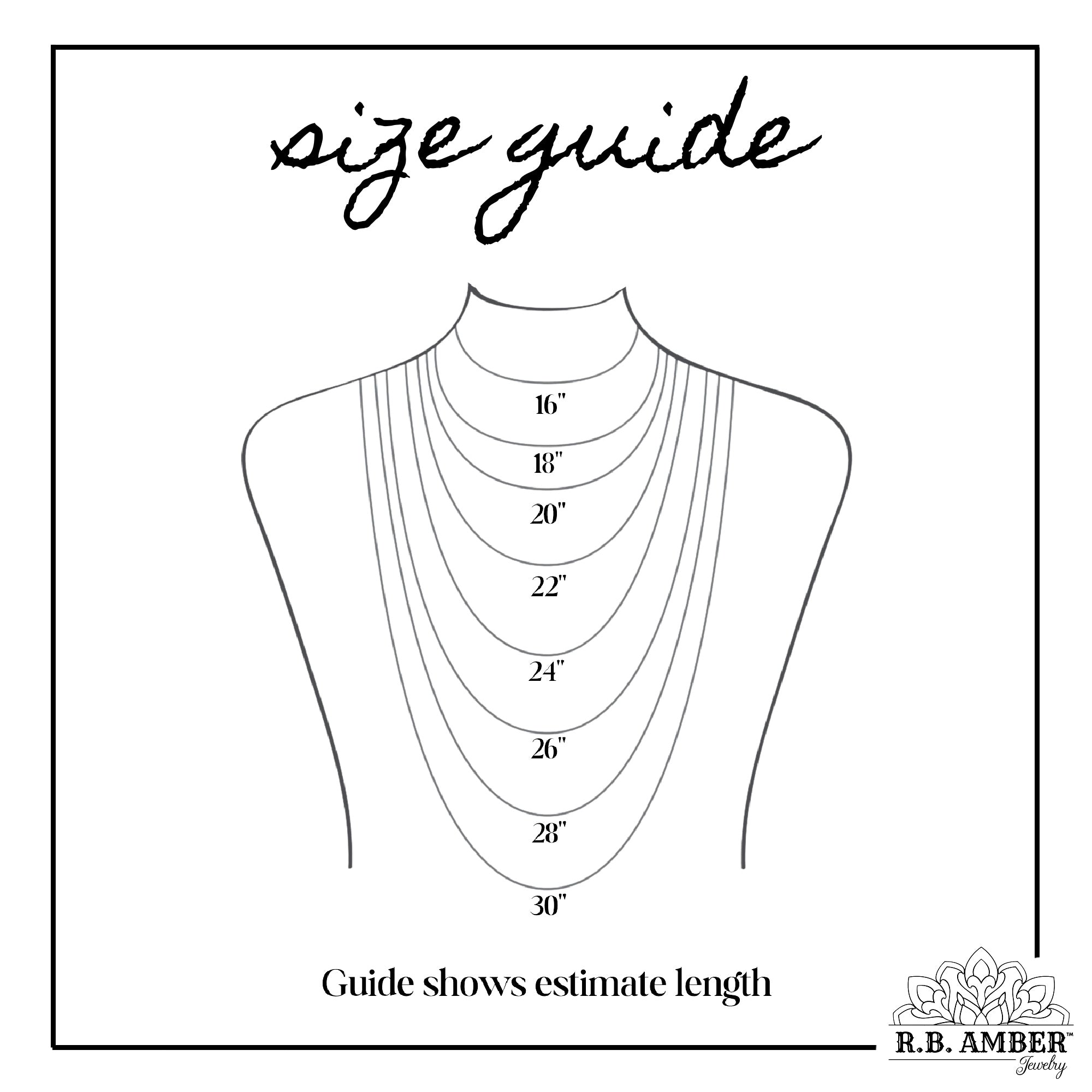 Adult necklace size chart