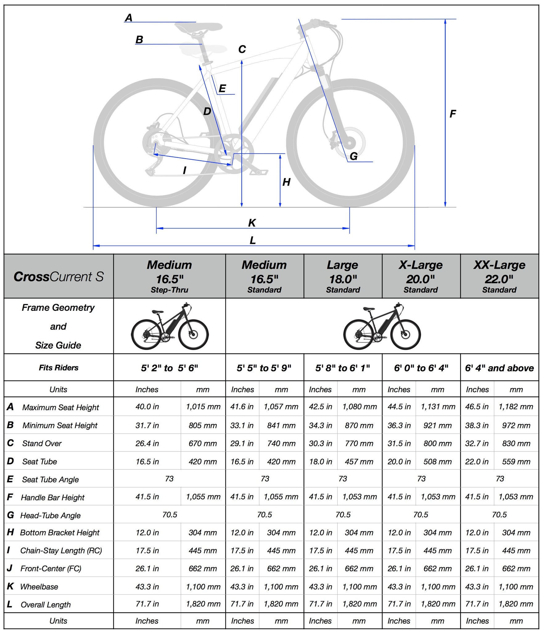 Bike Size Guide Chart