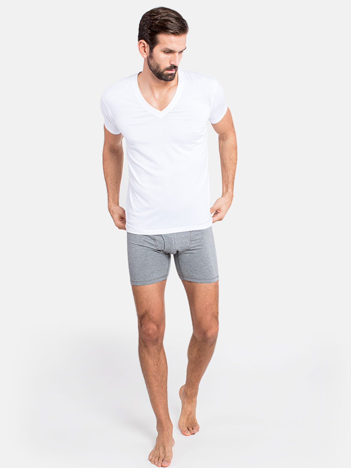 hongkongpackagetours - Deep V-Neck Undershirt - (White)