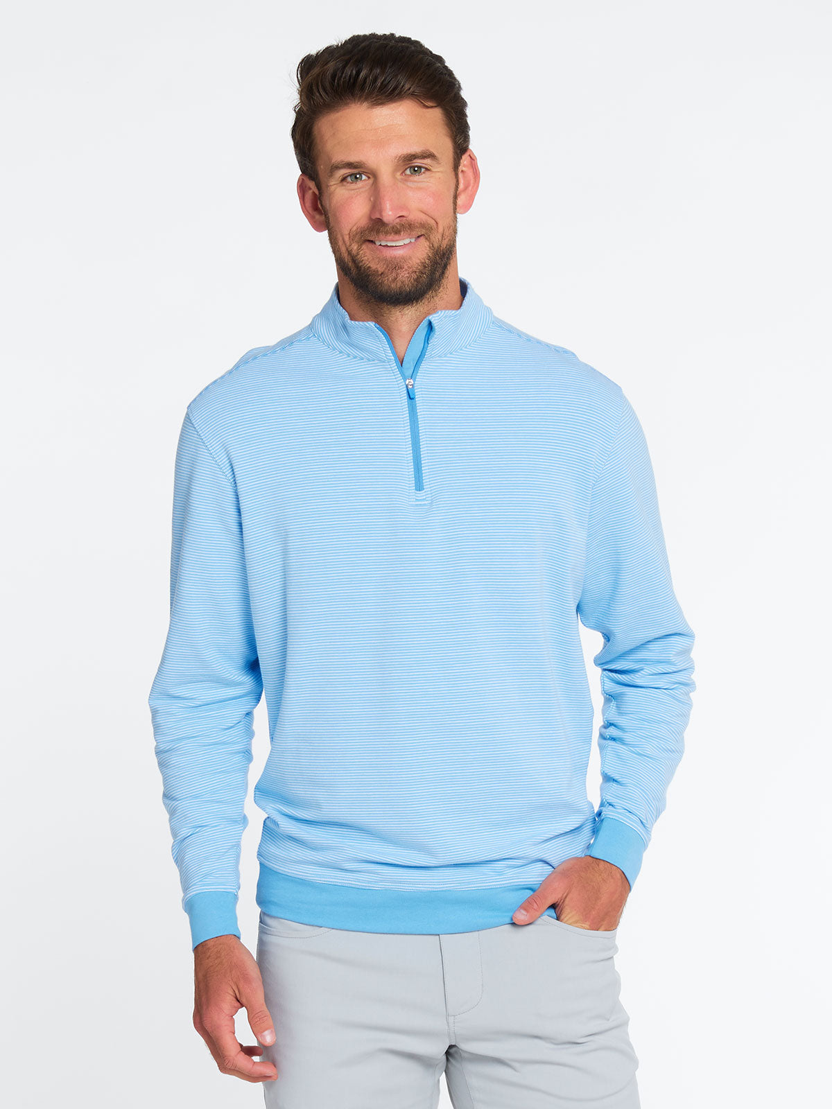 Cloud Golf Quarter Zip - hongkongpackagetours (CoastlineBlue/White)