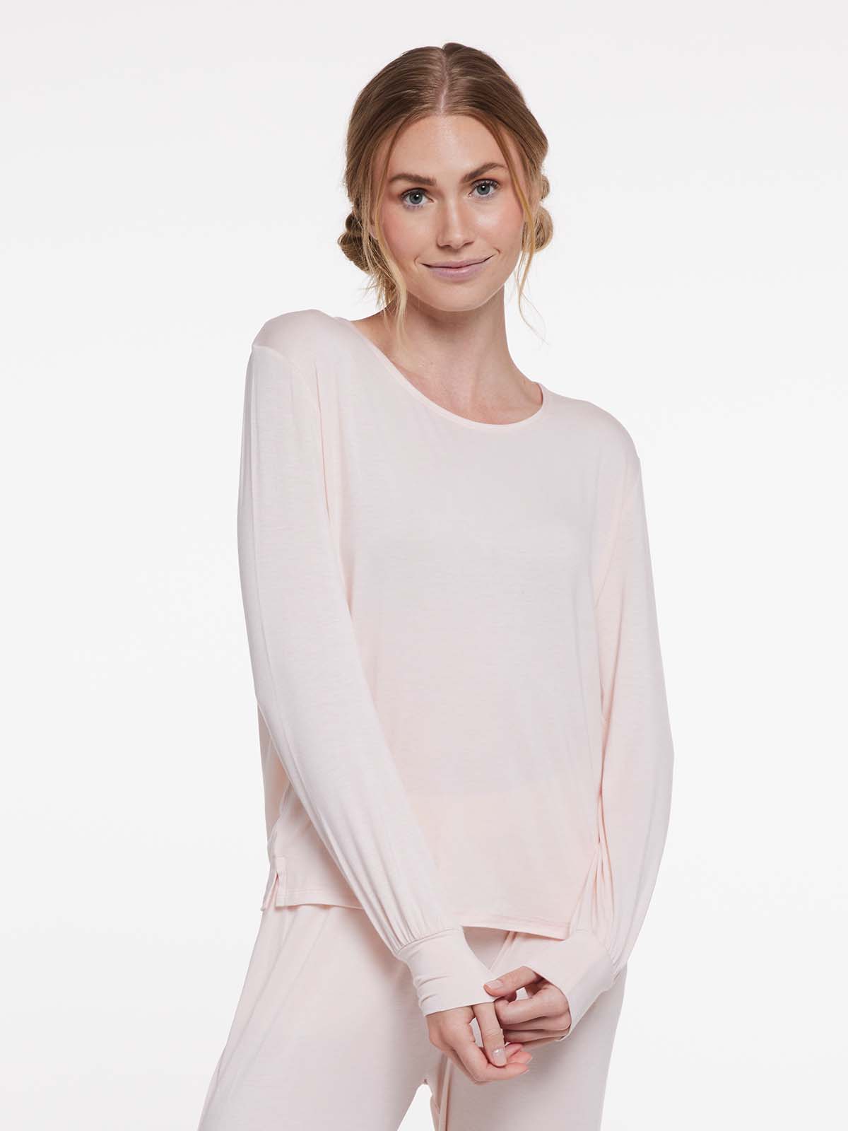 Bamboo Silk Long Sleeve Sleep Shirt tasc performance (DreamPink)