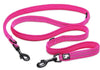 pink double clip dog lead with loop rings