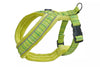 green fleece dog harness