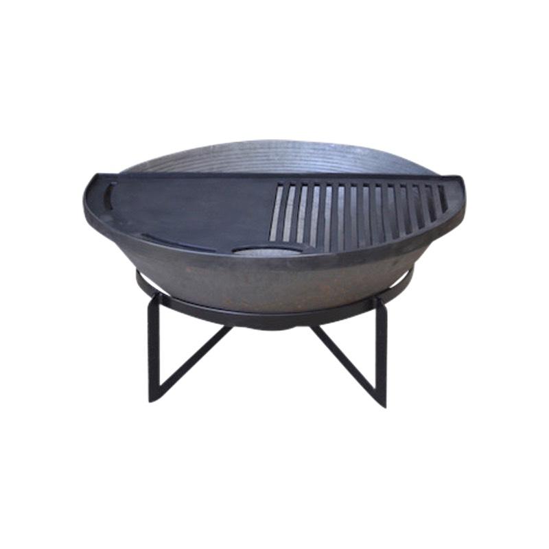 Cubist 90 Cast Iron Fire Pit Rust + FREE Ember Screen