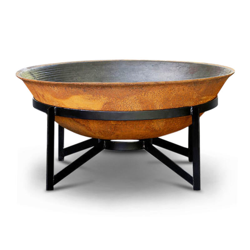 Cubist 75 Cast Iron Fire Pit Rust + FREE Vinyl Cover