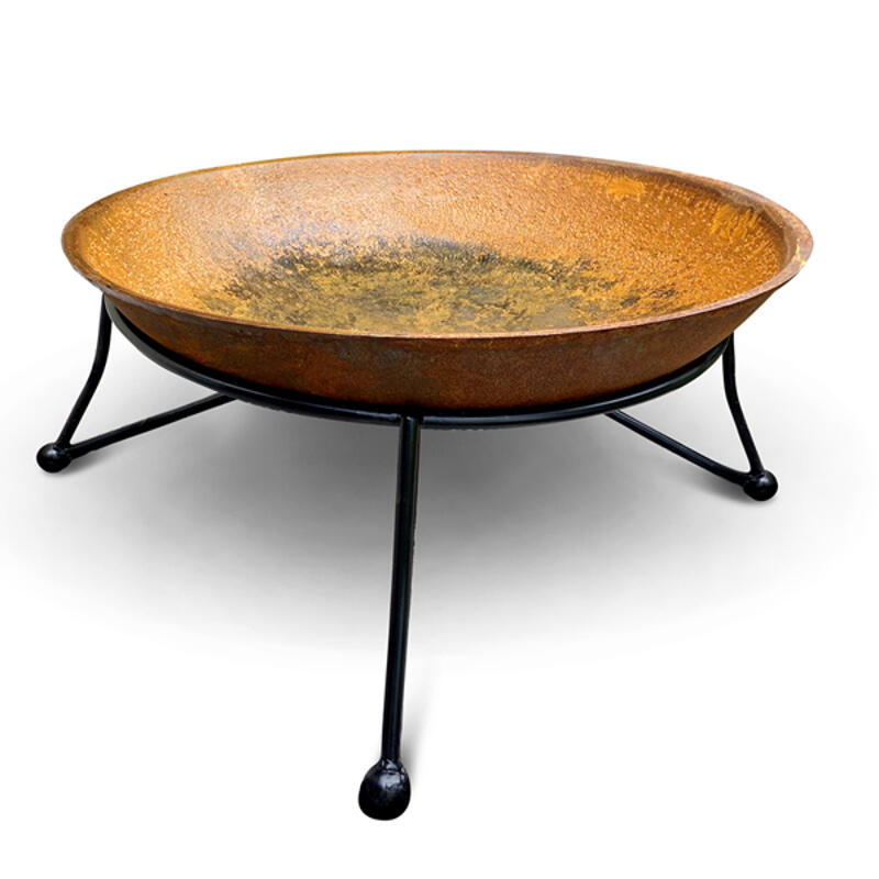 Art Deco Low 800 Cast Iron Fire Pit + FREE Semi SS Grill