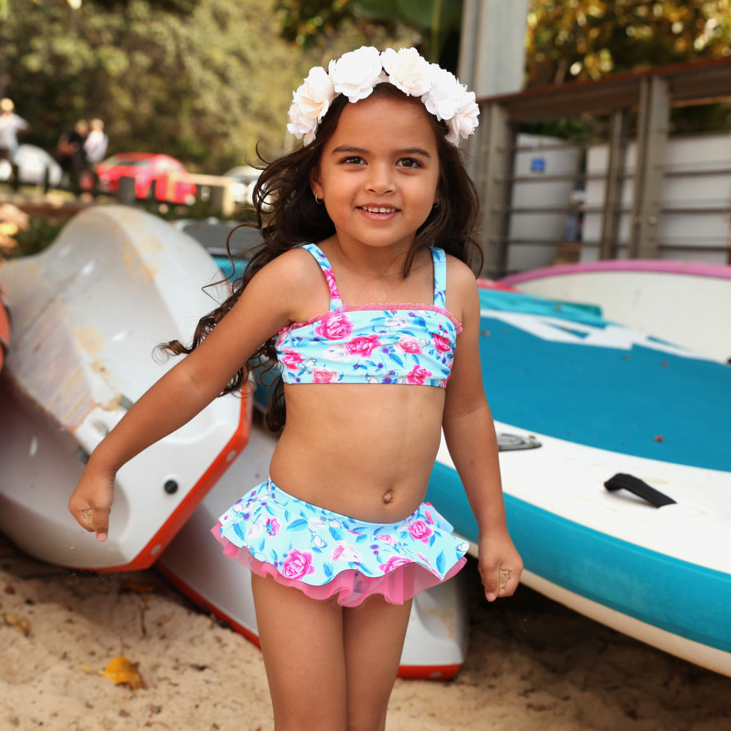 Mommy And Me Swimwear  Matching Tropical Print Two Piece Swimsuit – Mia  Belle Girls