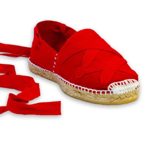 Red Espadrilles with Red Laces - savate