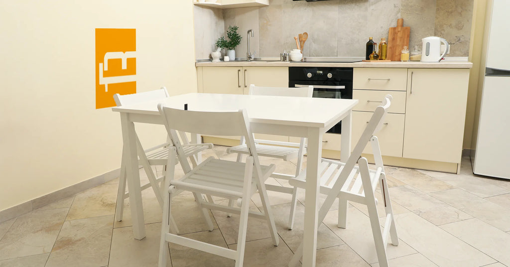 Dining table with Foldable Chairs