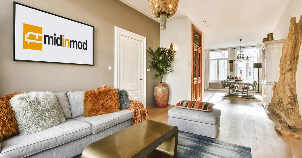 Living Room with Gray Sofa Cream Wall