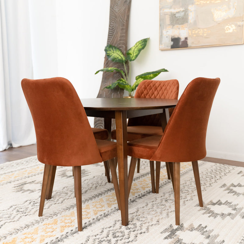 orange dining room chairs set of 4