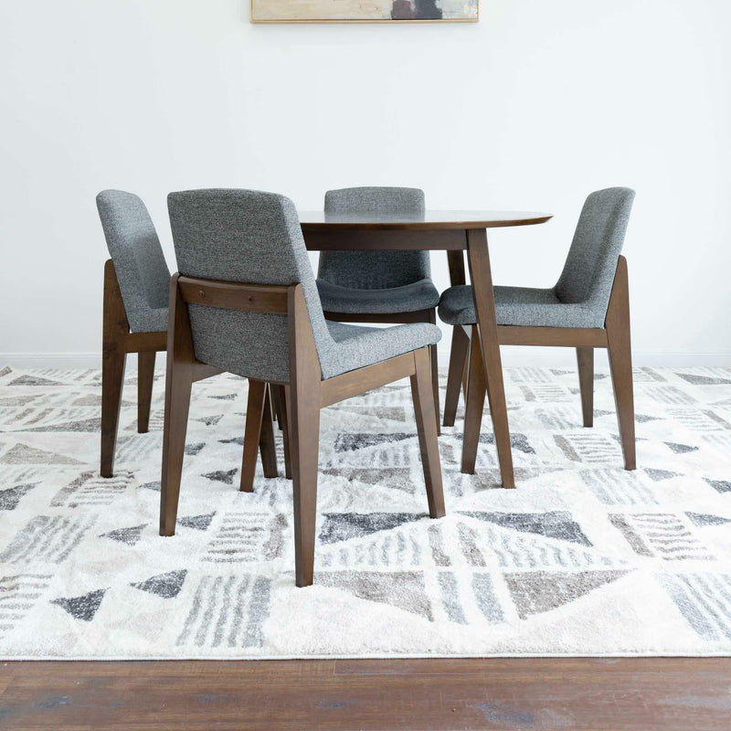 Chantel Walnut  Volcanic Grey Fabric Dining Chair  Article