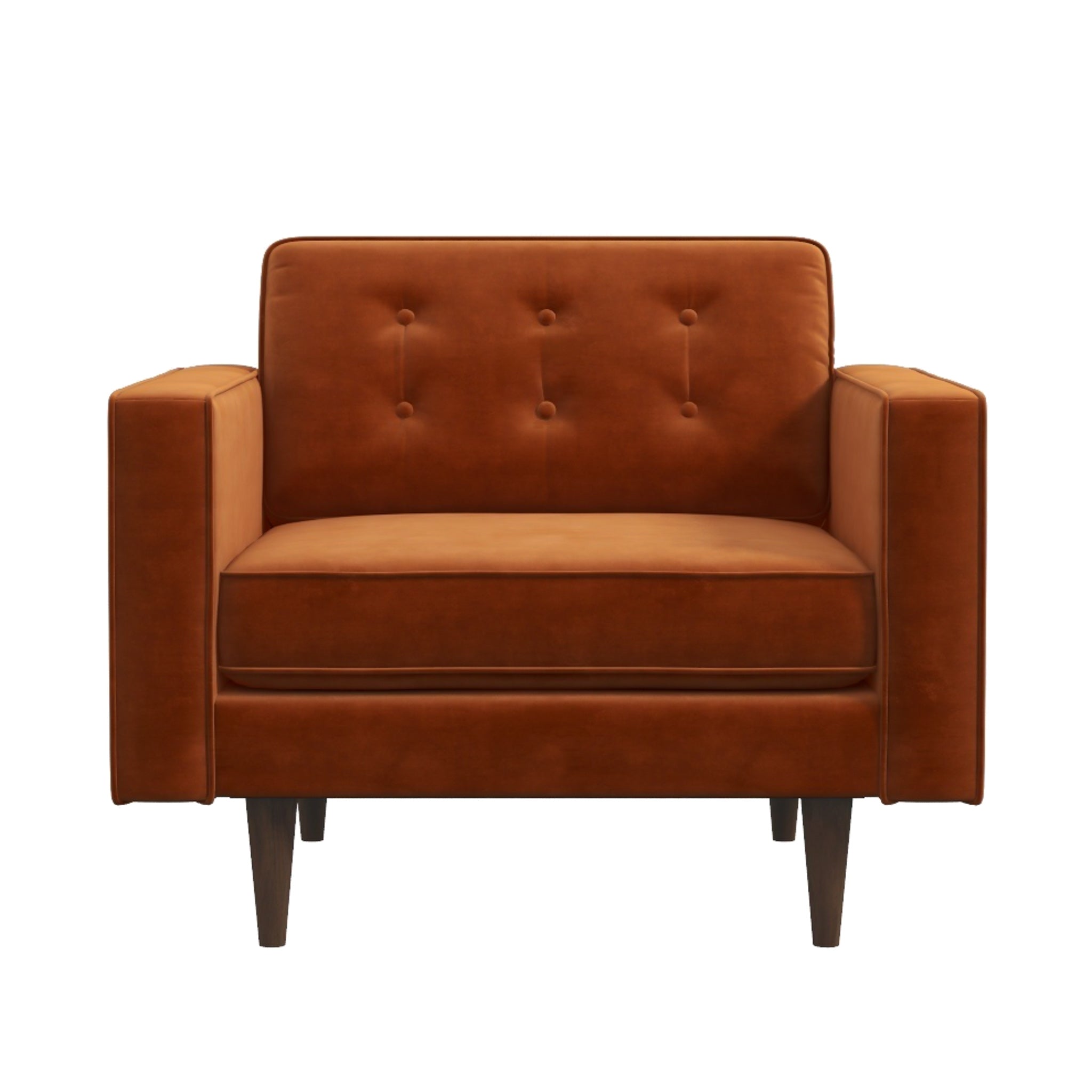 Kirby Lounge Chair (Burnt Orange Velvet) | Mid in Mod | Houston TX | Best Furniture stores in Houston