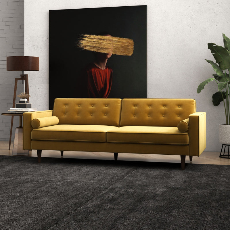 Kirby Sofa - Gold Velvet | Mid in Mod | Houston Furniture TX