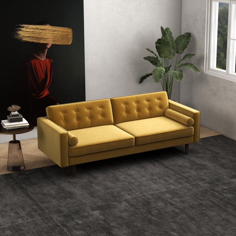 Kirby Sofa - Gold Velvet | Mid in Mod | Houston Furniture TX