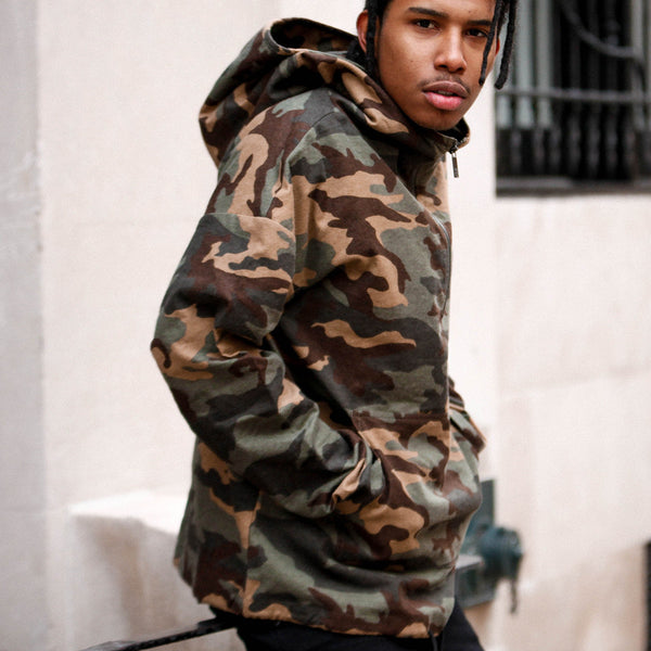 Vietnam Brushed Camo Embroidery Pull Over Hoodie – Entree Lifestyle