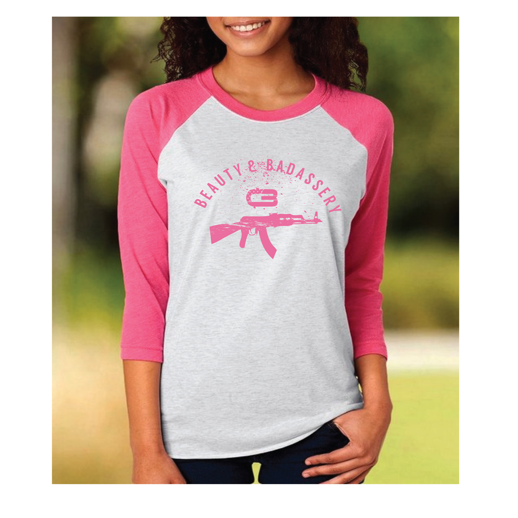 pink raglan tee