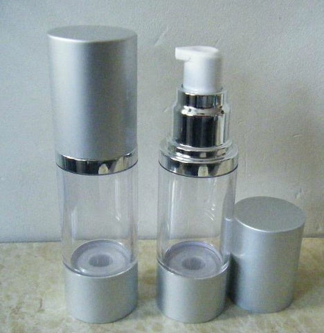 Download 30ml Airless Pump Bottle Clear Acrylic Body, Matt Silver ...