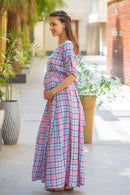 Rouge Rose Plaid Maternity & Nursing Maxi Dress - MOMZJOY.COM