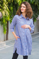Striped Bird Maternity & Nursing Shirt Dress momzjoy.com
