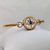 Classic Compass Rose 14K Gold  Bangle Bracelet