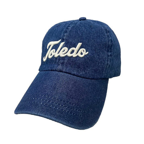 denim hat with Toledo embroidery design