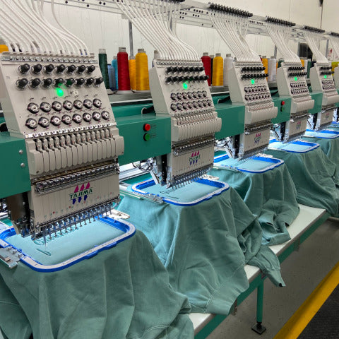 our embroidery machines at work