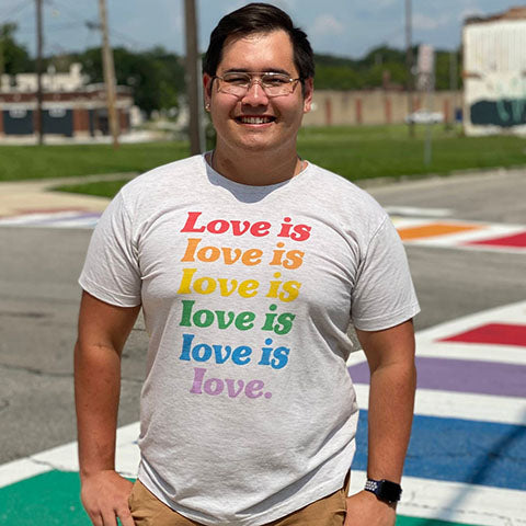 white Jupmode t-shirt printed love is love