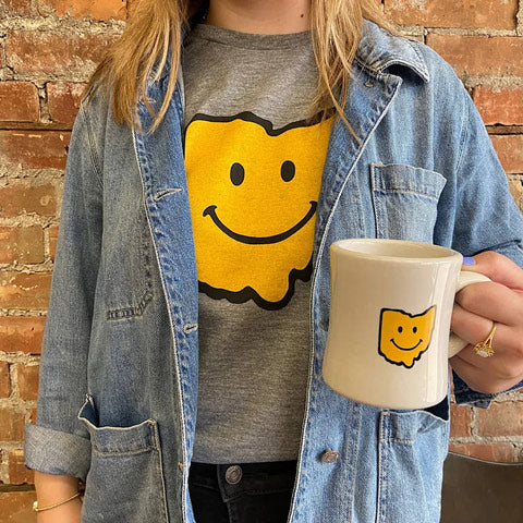 lady holding Ohio Smiley Diner Mug