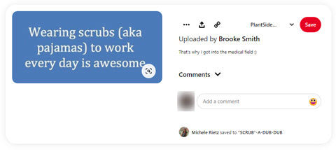 “wearing scrubs (aka. pajamas) to work every day is awesome”