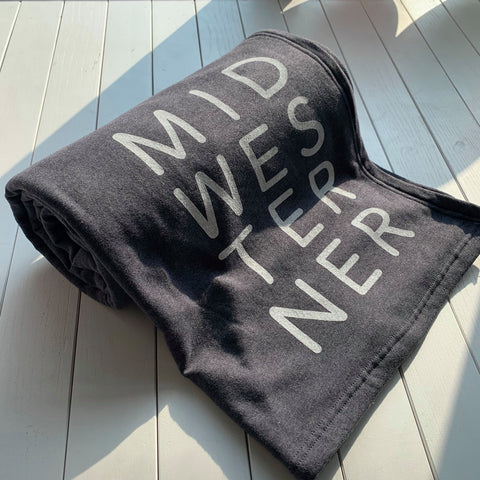 midwesterner sweatshirt blanket