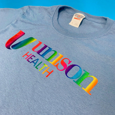 unison rainbow foil shirts