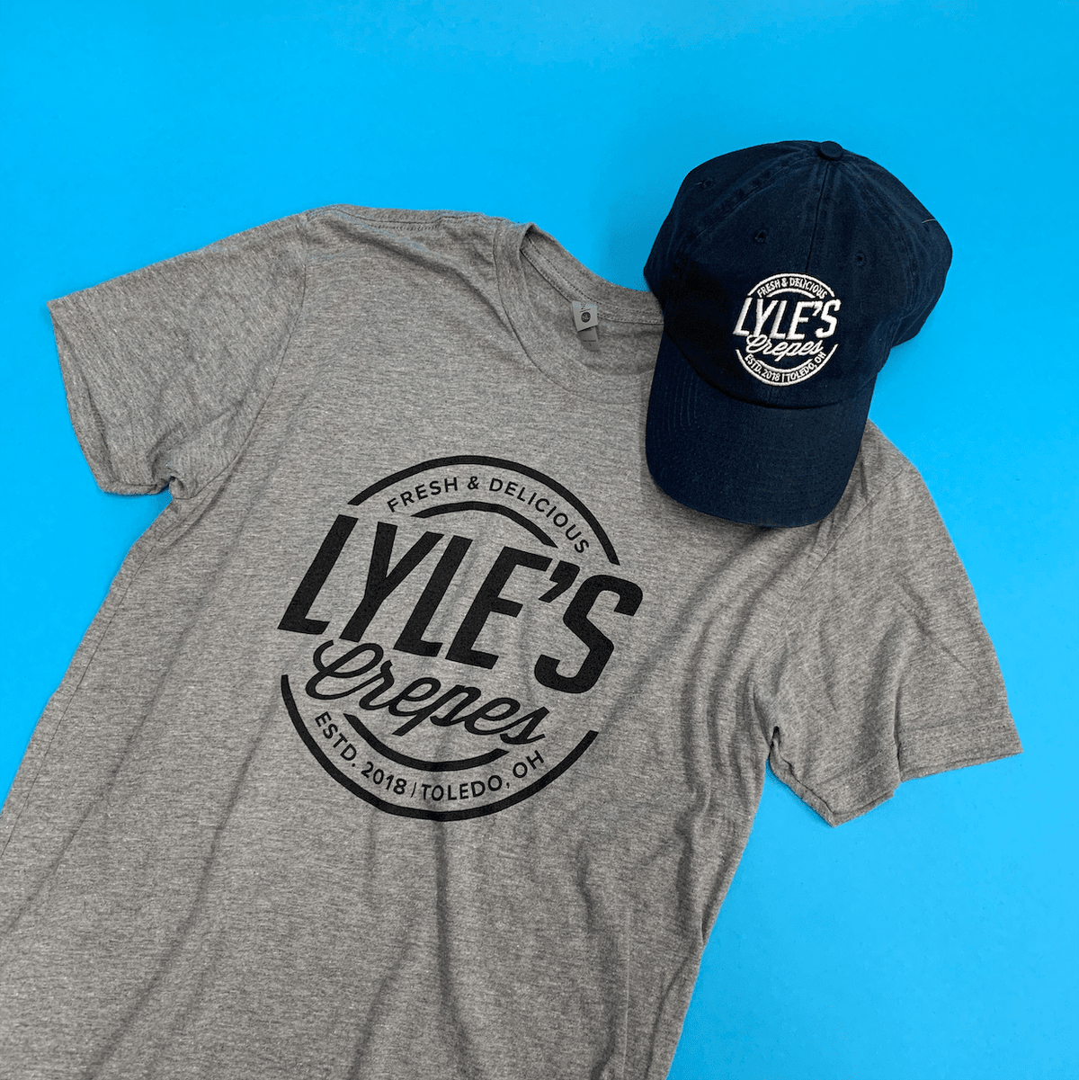 lyle's crepes t-shirt and hat