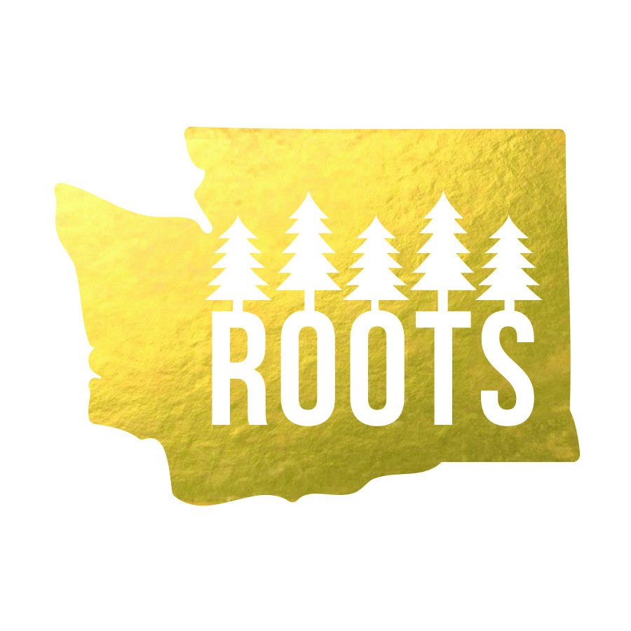 Washington Roots  Diecut Sticker  Gold Foil Stickers  