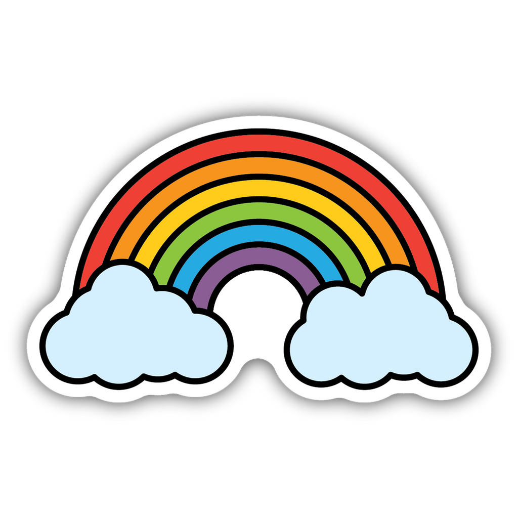 transparent rainbow apple laptop sticker
