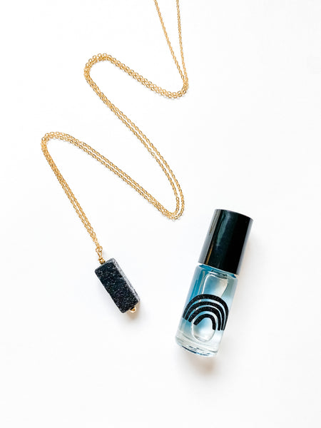 Rainbow Roller + Lava Bar Necklace Set