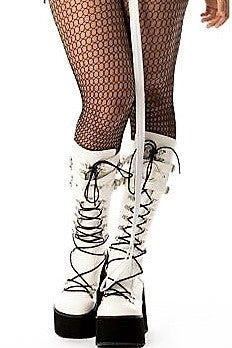 white boots black laces