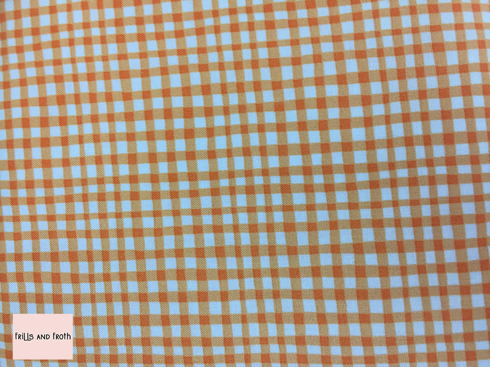 Michael Miller 'Gingham Play' in pumpkin quilting fabric